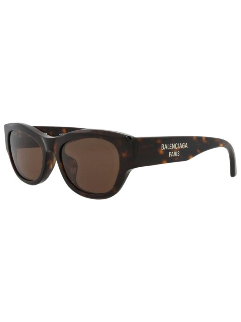 New Balenciaga Women's Sunglasses Square Rectangle Recycled Acetate Frame Havana